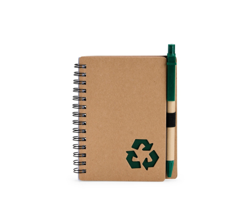 Bloco ecológico com caneta - 10x13 cm folhas pautadas