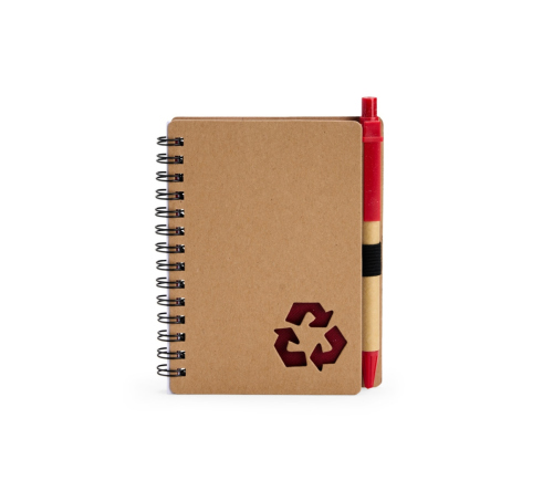 Bloco ecológico com caneta - 10x13 cm folhas pautadas