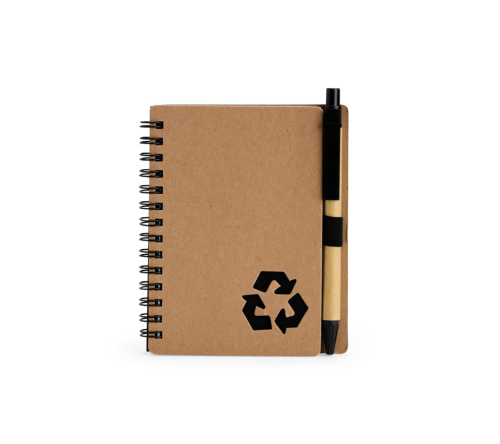 Bloco ecológico com caneta - 10x13 cm folhas pautadas