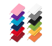   Bloco moleskine 14x21 cm folhas pautadas.