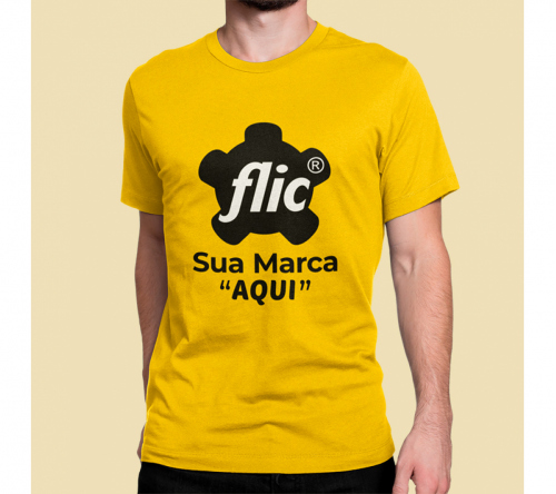 Brinde camiseta personalizada algodão fio 30.1 - amarela - FBCF-0010