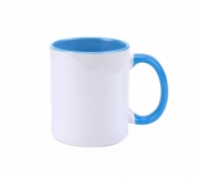   Brinde caneca em cerâmica personalizada interior azul FBCA-00340AC