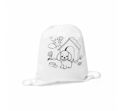 Brinde mochila tipo saco para colorir
