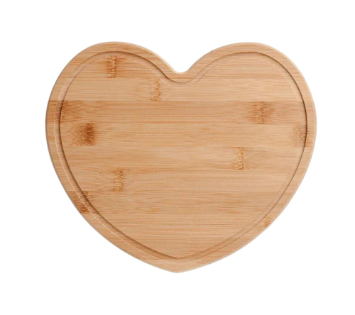 Brinde tábua de cozinha personalizada formato coração - FBTP-42003