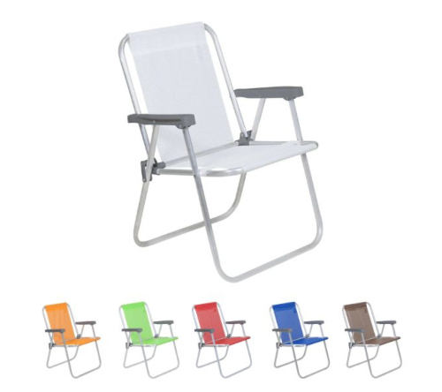 Cadeira de praia alta em alumínio - Personalizada