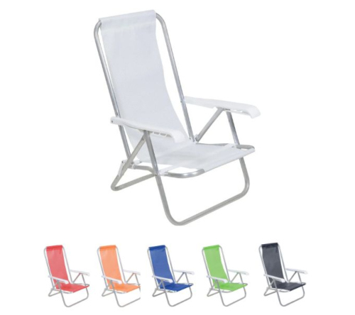 Cadeira de praia reclinável em alumínio - Personalizada