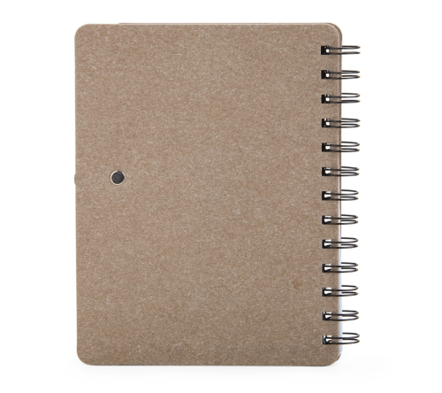Caderno capa kraft com porta caneta 17x13cm