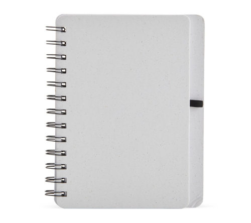 Caderno capa kraft com porta caneta 17x13cm