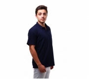   Camisa golo polo personalizada malha piquet azul escuro - FBPP-00899