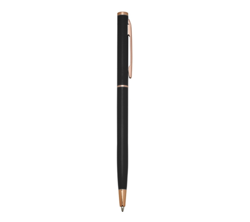 Caneta executiva em metal com detalhes dourado