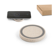   Carregador wireless em ABS e fibra de palha de trigo