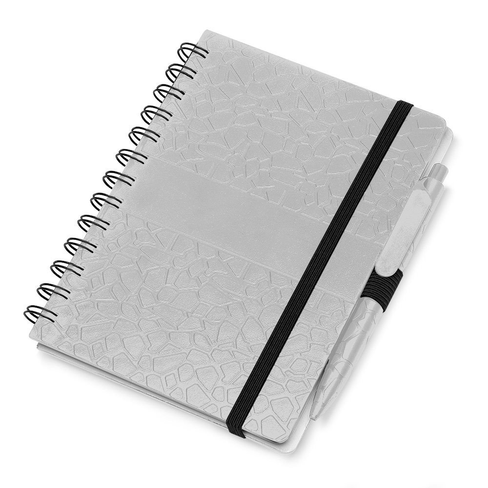 Kit Escritório Personalizado – Caderno e Caneta com Textura de Pedra