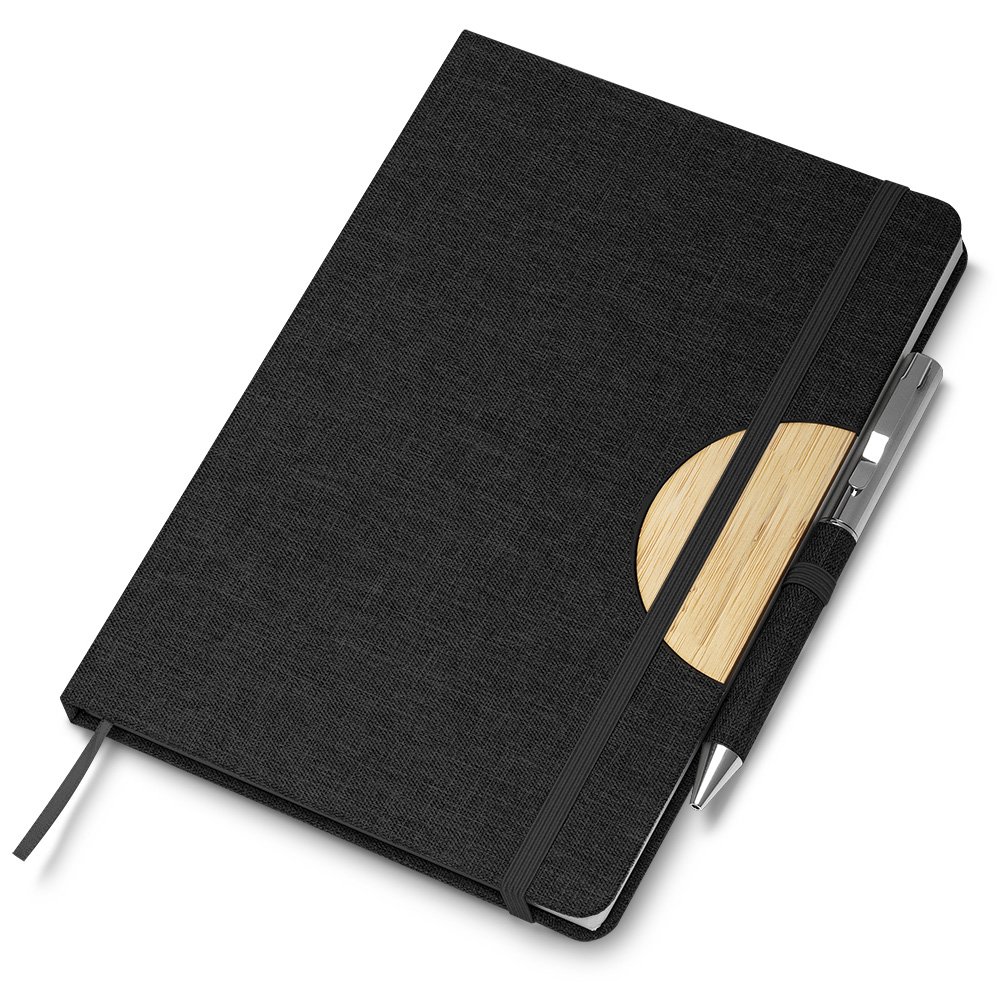 Caderno capa em tecido , com suporte para caneta(não acompanha) 14x21