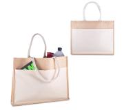   Sacola em Algodão e Juta 220g/m² – Reforçada com Bolso Frontal