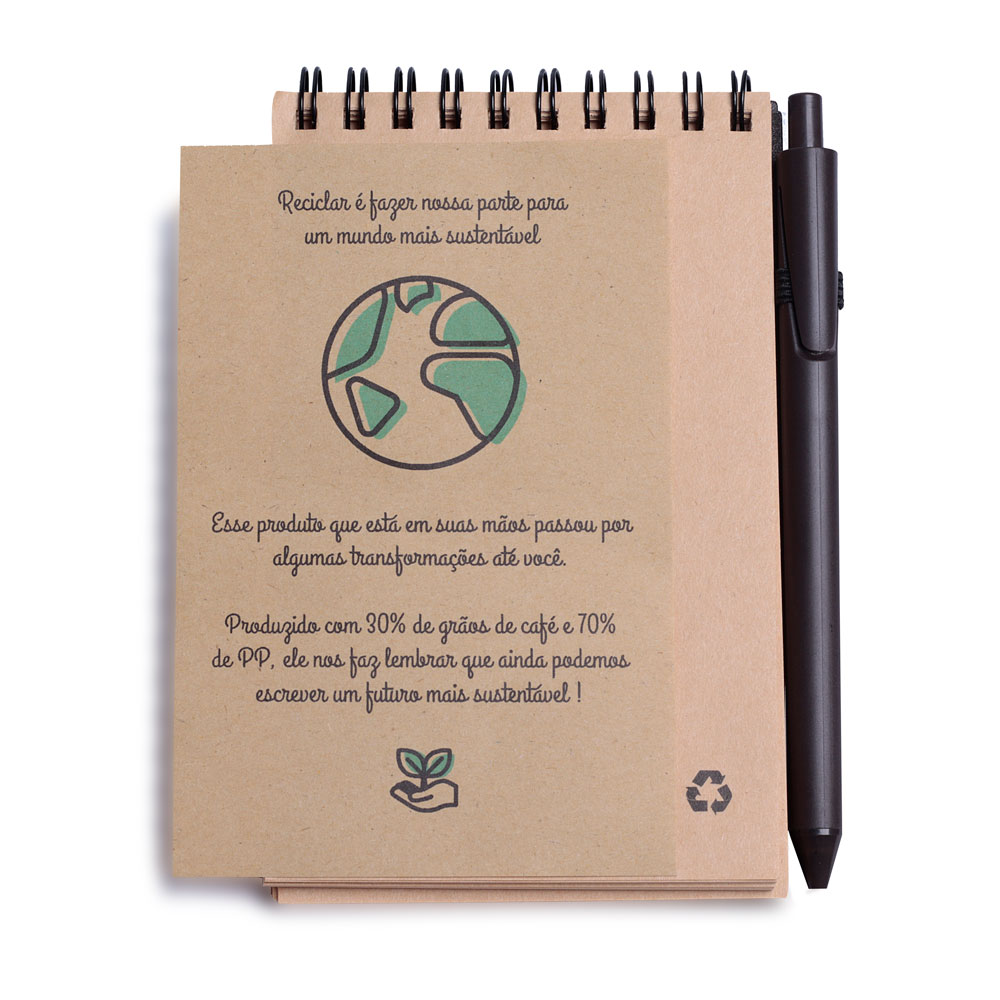 Mini Caderno Capa em PP com Caneta Personalizado