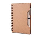   Kit Escritório Caderno capa de papelão reciclado com caneta