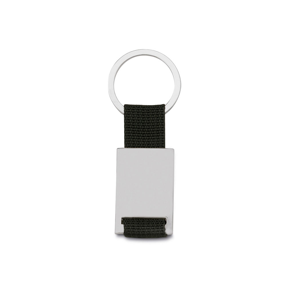 Chaveiro de Metal Retangular com Detalhes em Nylon