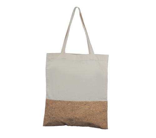 Sacola de Algodão com detalhe em cortiça 140g/m²  39x35 cm