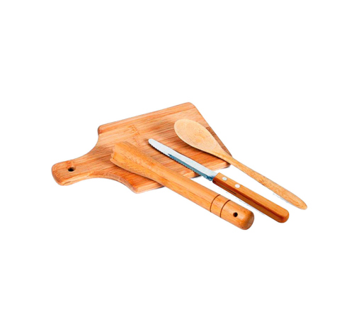  Kit para Caipirinha em Bambu - 4 Pçs