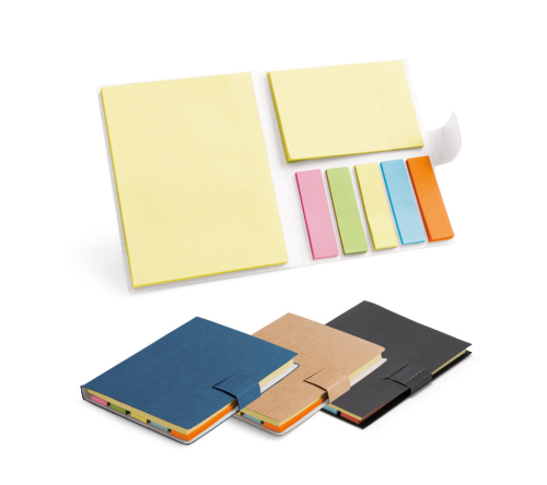 Bloco de anotações com 7 post it adesivados com 25 folhas cada