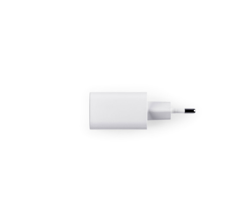 Adaptador de corrente com porta USB-A 18W e USB-C 20W em ABS 100% reciclado