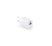   Adaptador de corrente com porta USB-A 18W e USB-C 20W em ABS 100% reciclado