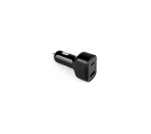Adaptador de isqueiro com porta USB-A 18W e USB-C 20W em 100% rABS