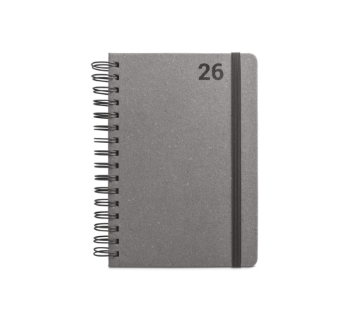 Agenda A5 com argolas em pele reciclada