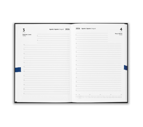 Agenda A5 com argolas em pele reciclada