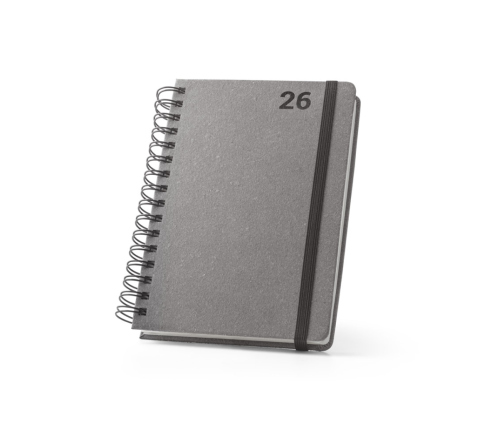 Agenda A5 com argolas em pele reciclada