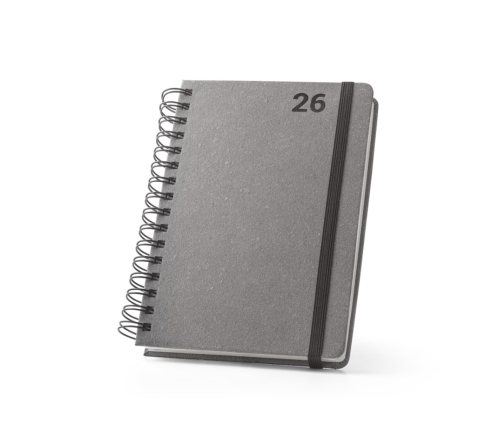 Agenda A5 com argolas em pele reciclada