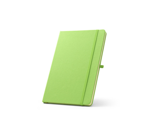 Bloco moleskine A5 de capa dura em poliéster 100% reciclado (100% rPET) 80 folhas pautadas  143 x 211 mm