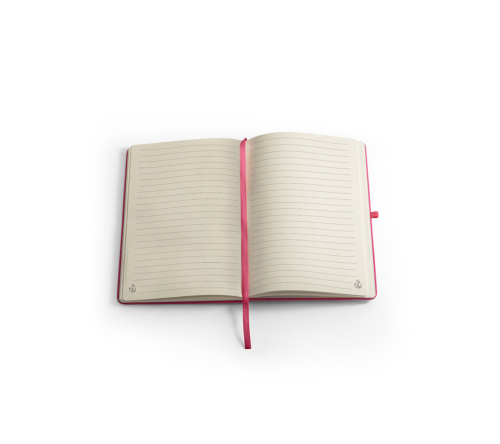 Bloco moleskine A5 de capa dura em poliéster 100% reciclado (100% rPET) 80 folhas pautadas  143 x 211 mm