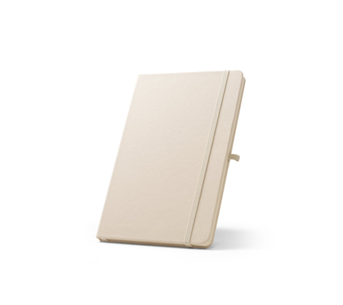 Bloco moleskine A5 de capa dura em poliéster 100% reciclado (100% rPET) 80 folhas pautadas  143 x 211 mm