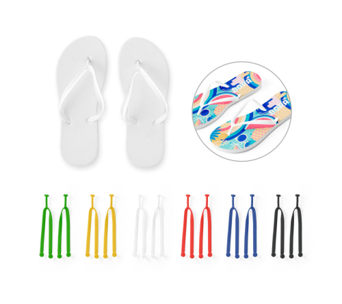 Chinelo personalizado com sola em EVA e tira em PVC