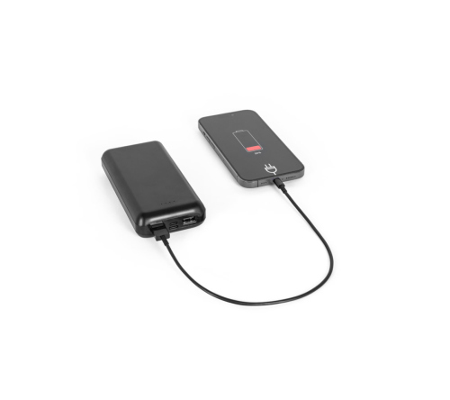 Bateria portátil em ABS 100% reciclado e capacidade de 20'000 mAh