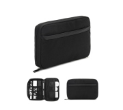   Bolsa Necessaire organizadora espaçosa para acessórios tecnológicos em poliéster reciclado 600D twill