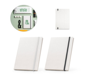   Bloco A5 produzido através de pacotes de leite reciclados 145 x 210 mm