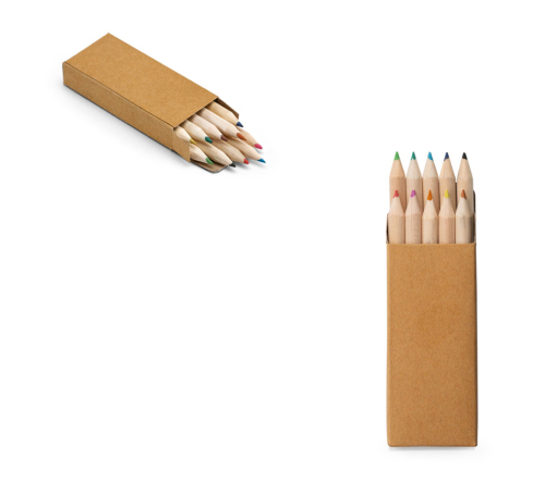 Caixa com 10 mini lápis de cor - Personalizado