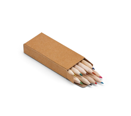 Caixa com 10 mini lápis de cor - Personalizado