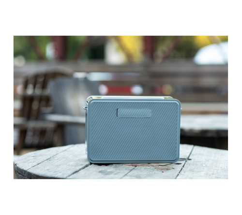 Caixa de som em plástico ABS 100% reciclado com microfone incorporado 15'600 mAh
