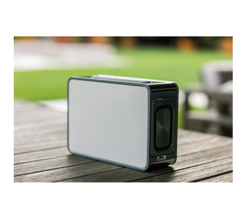 Caixa de som em plástico ABS 100% reciclado com microfone incorporado 15'600 mAh