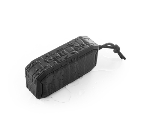 Caixa de som portátil com microfone, em plástico ABS 100% reciclado, à prova de água com IPX7 1200 mAh
