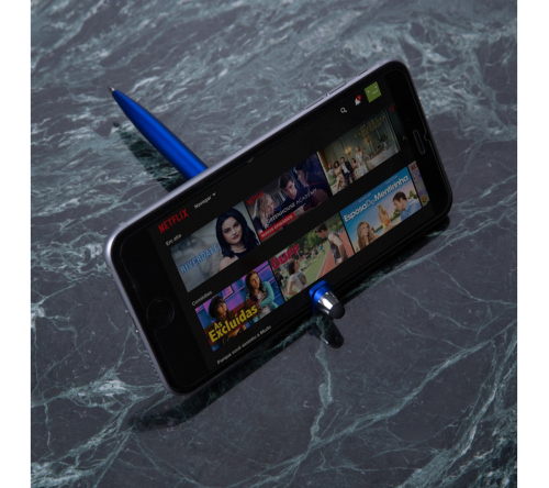 Caneta Plastica com Suporte para celular e ponta Touch