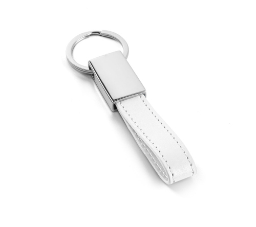 Chaveiro executivo em couro sintético e metal