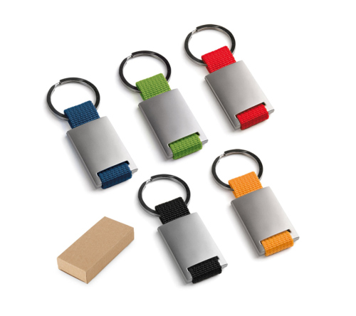 Chaveiro executivo em metal e em webbing