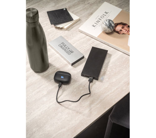 Bateria portátil em alumínio 100% reciclado e bateria em lítio 10'000 mAh