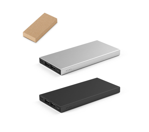 Bateria portátil em alumínio 100% reciclado e bateria em lítio 5'000 mAh