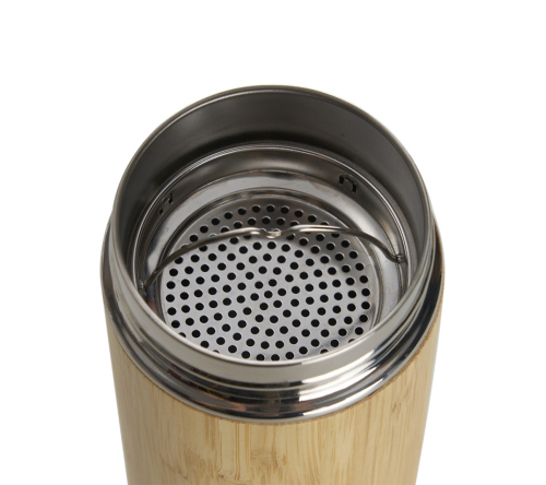 Garrafa térmica em Bambu e inox 500ml
