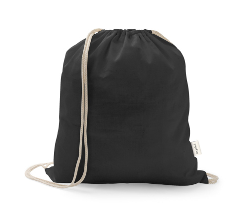 Sacola tipo mochila Saco em 70% algodão reciclado e 30% poliéster reciclado (140 g/m²) sem tingimento